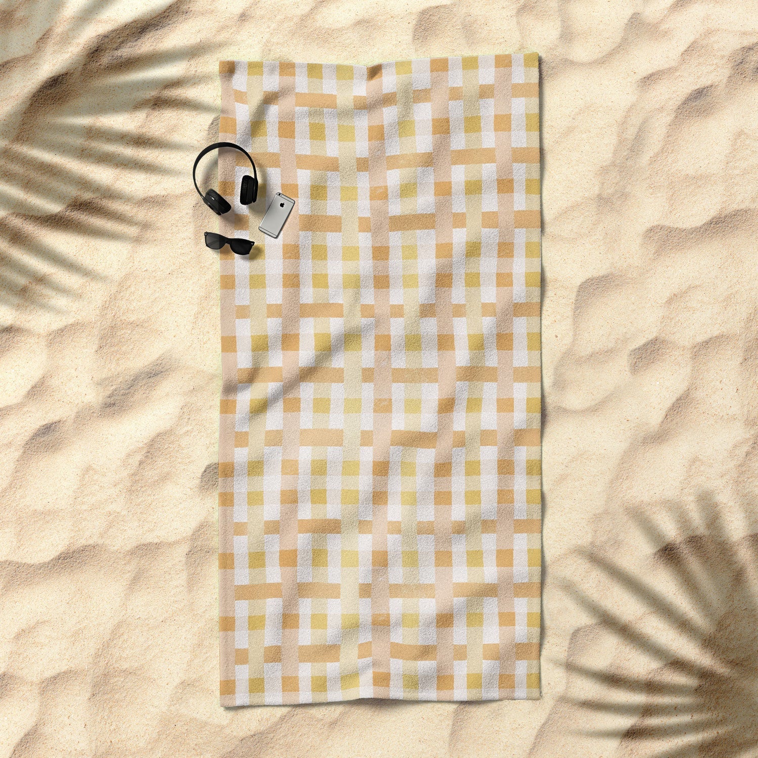 Menina Lisboa Yellow Pink Gingham Beach Towel