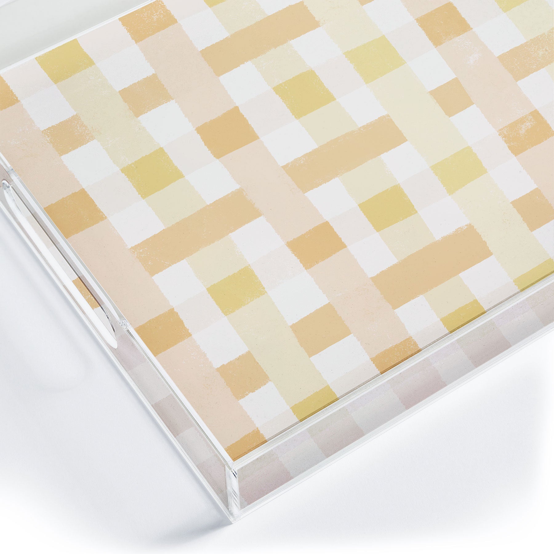 Menina Lisboa Yellow Pink Gingham Acrylic Tray