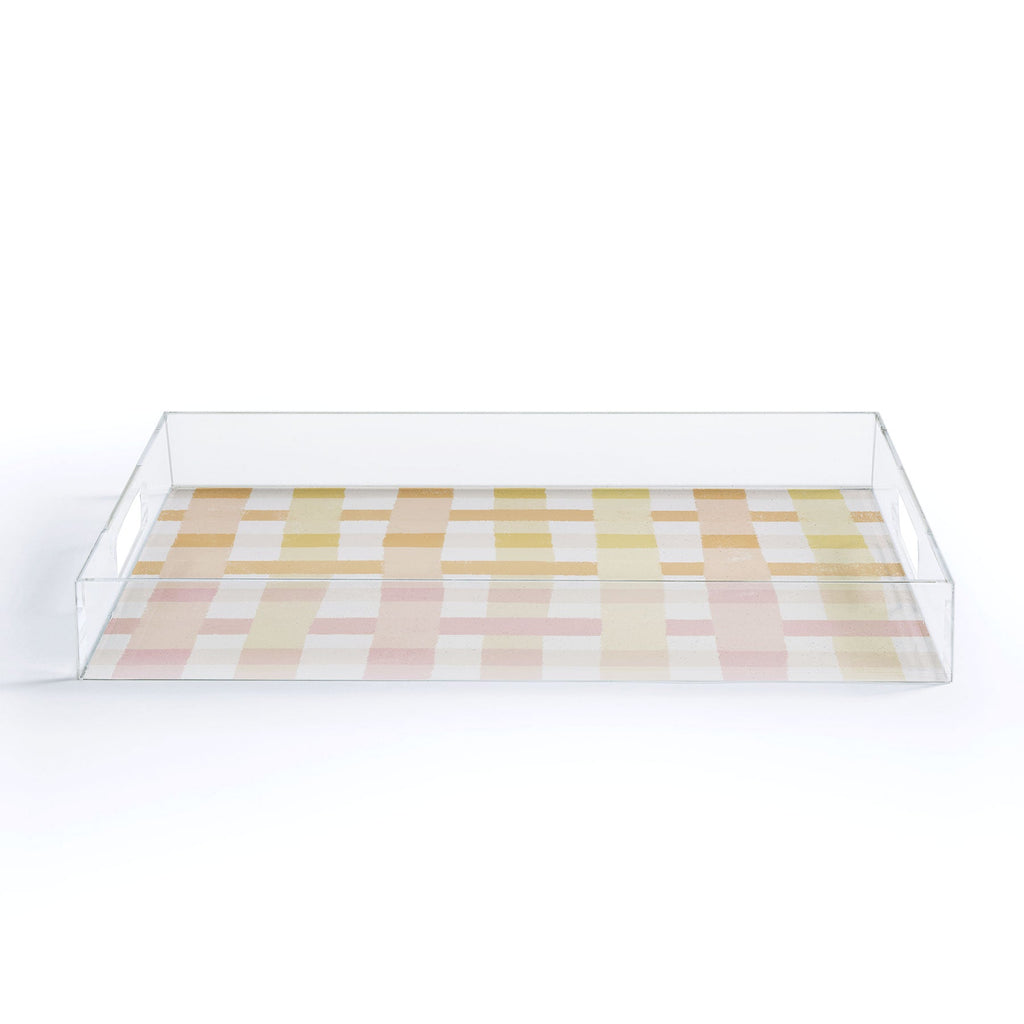 Menina Lisboa Yellow Pink Gingham Acrylic Tray