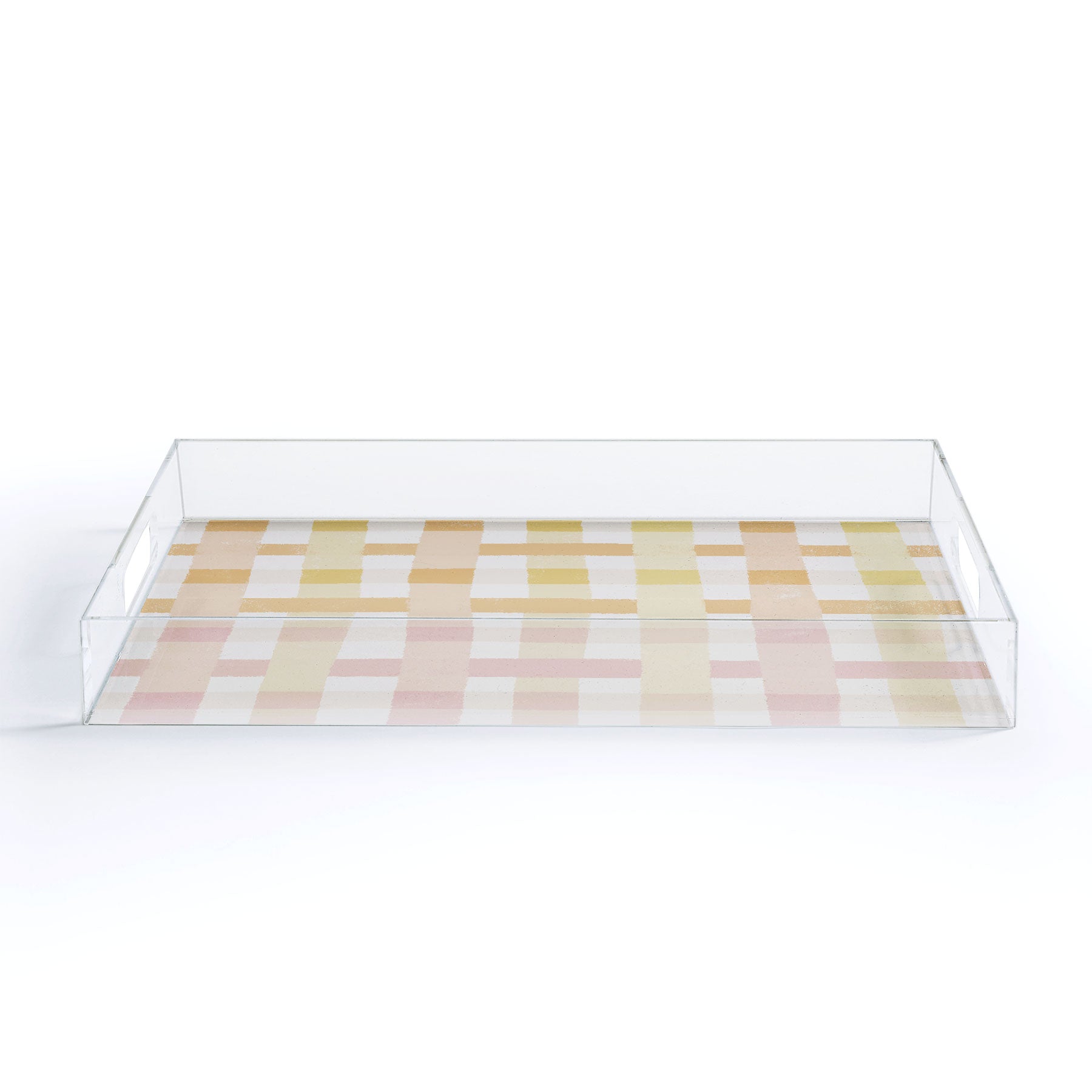Menina Lisboa Yellow Pink Gingham Acrylic Tray