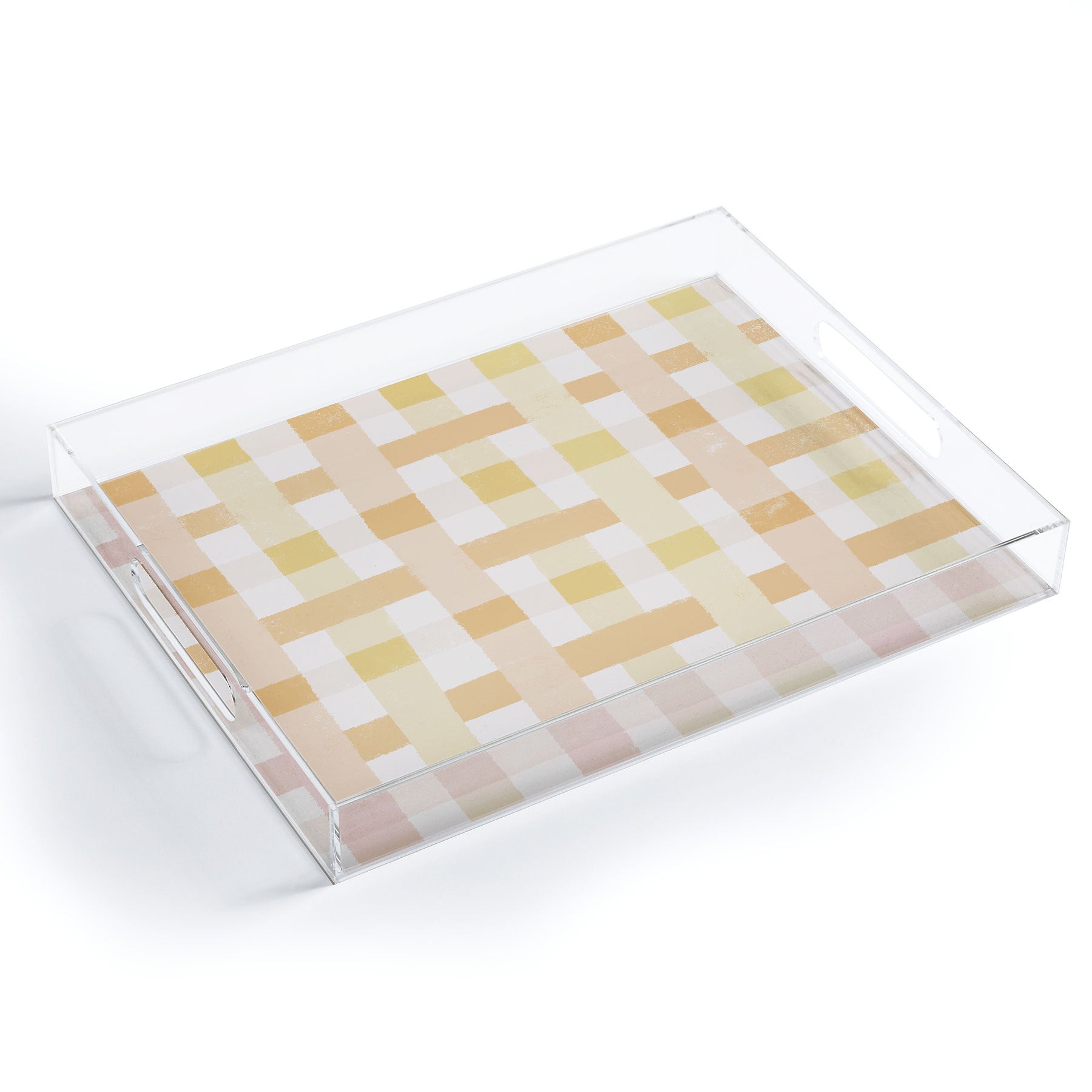 Menina Lisboa Yellow Pink Gingham Acrylic Tray