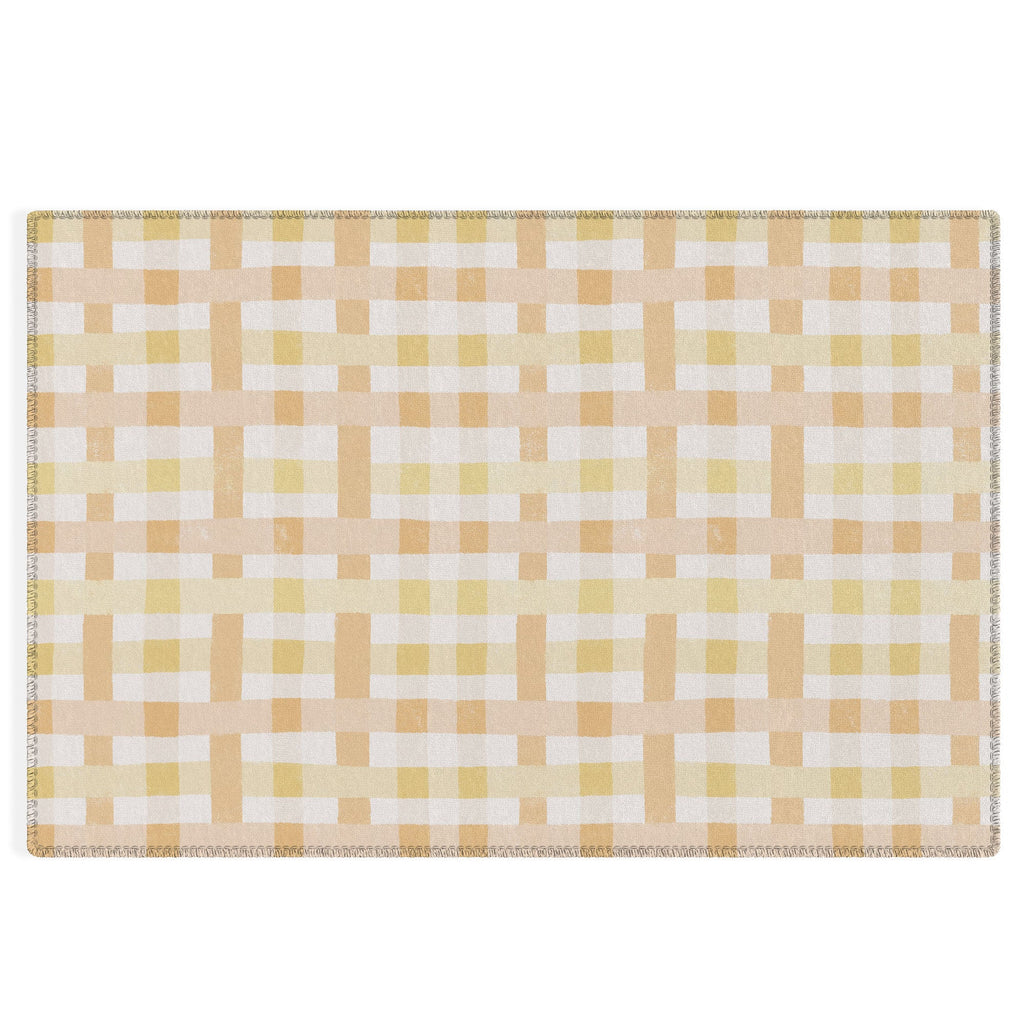 Menina Lisboa Yellow Pink Gingham Outdoor Rug