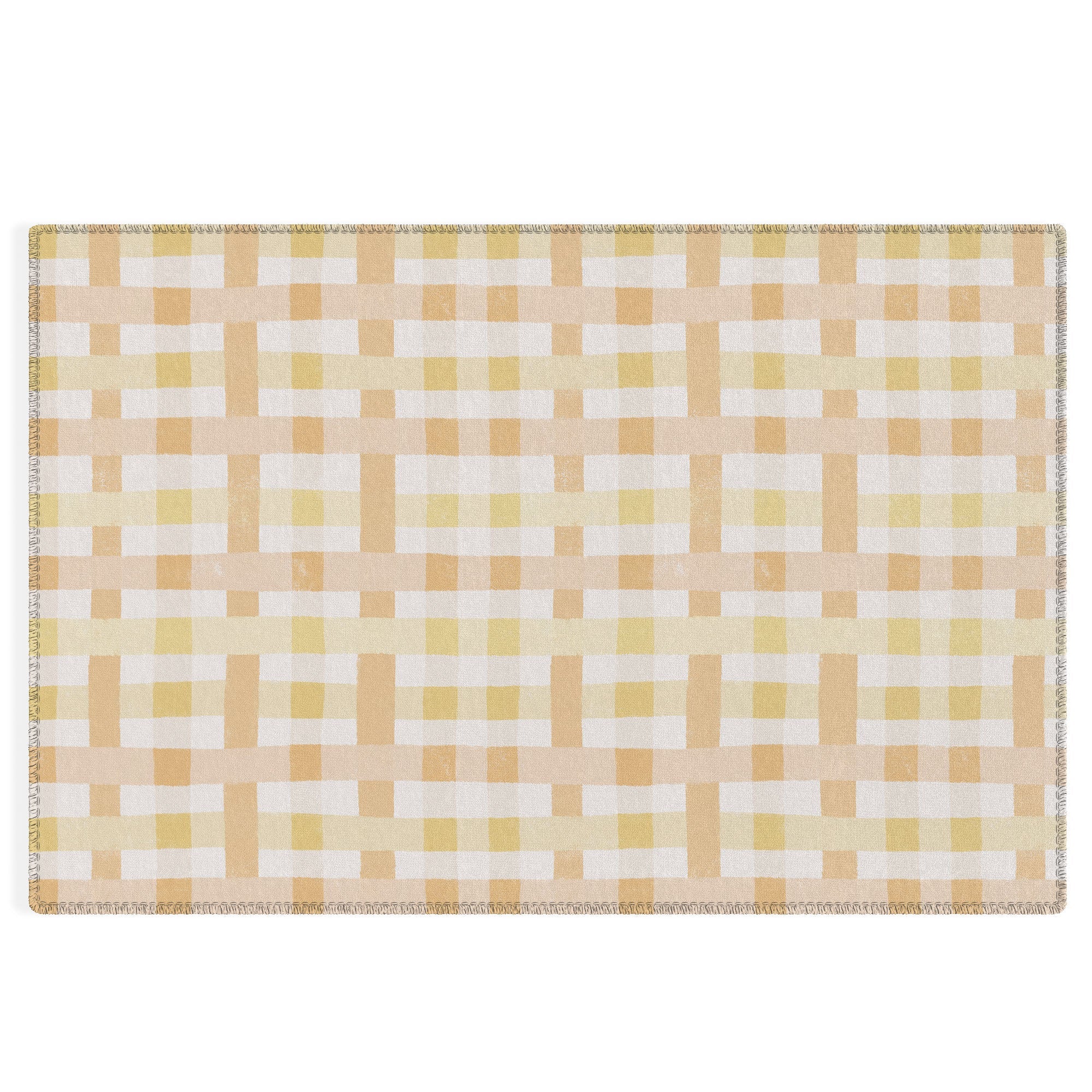 Menina Lisboa Yellow Pink Gingham Outdoor Rug