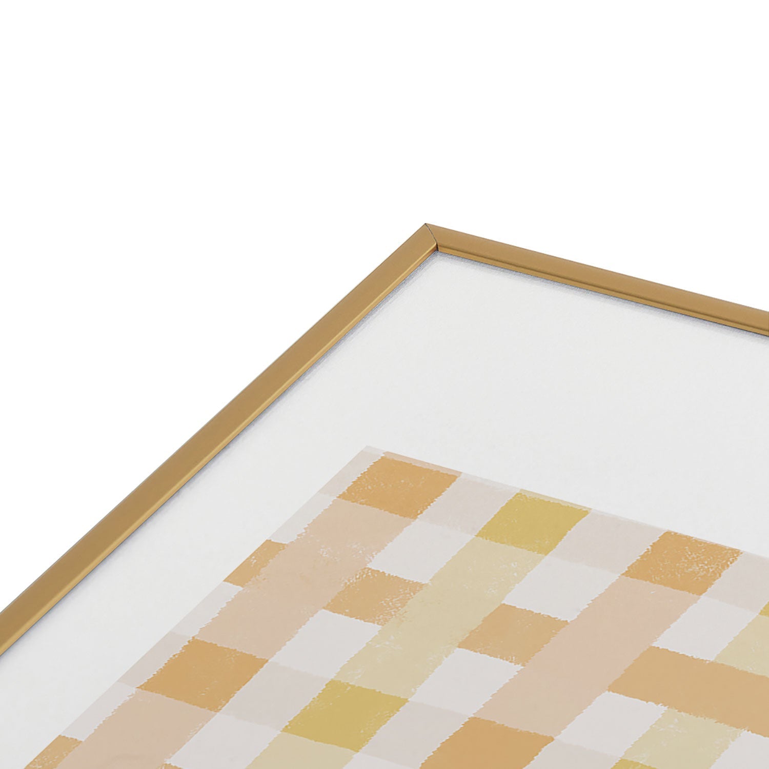 Menina Lisboa Yellow Pink Gingham Metal Framed Art Print