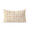Menina Lisboa Yellow Pink Gingham Oblong Throw Pillow
