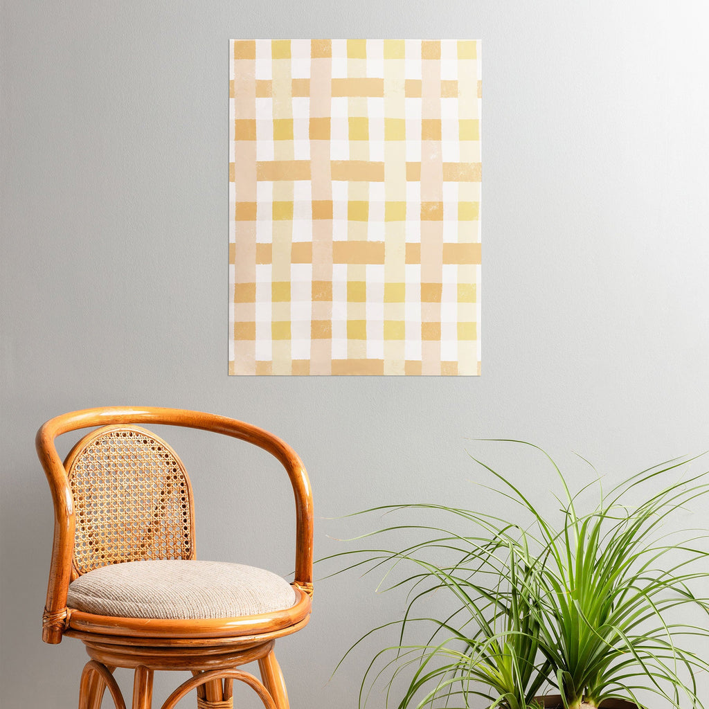 Menina Lisboa Yellow Pink Gingham Poster