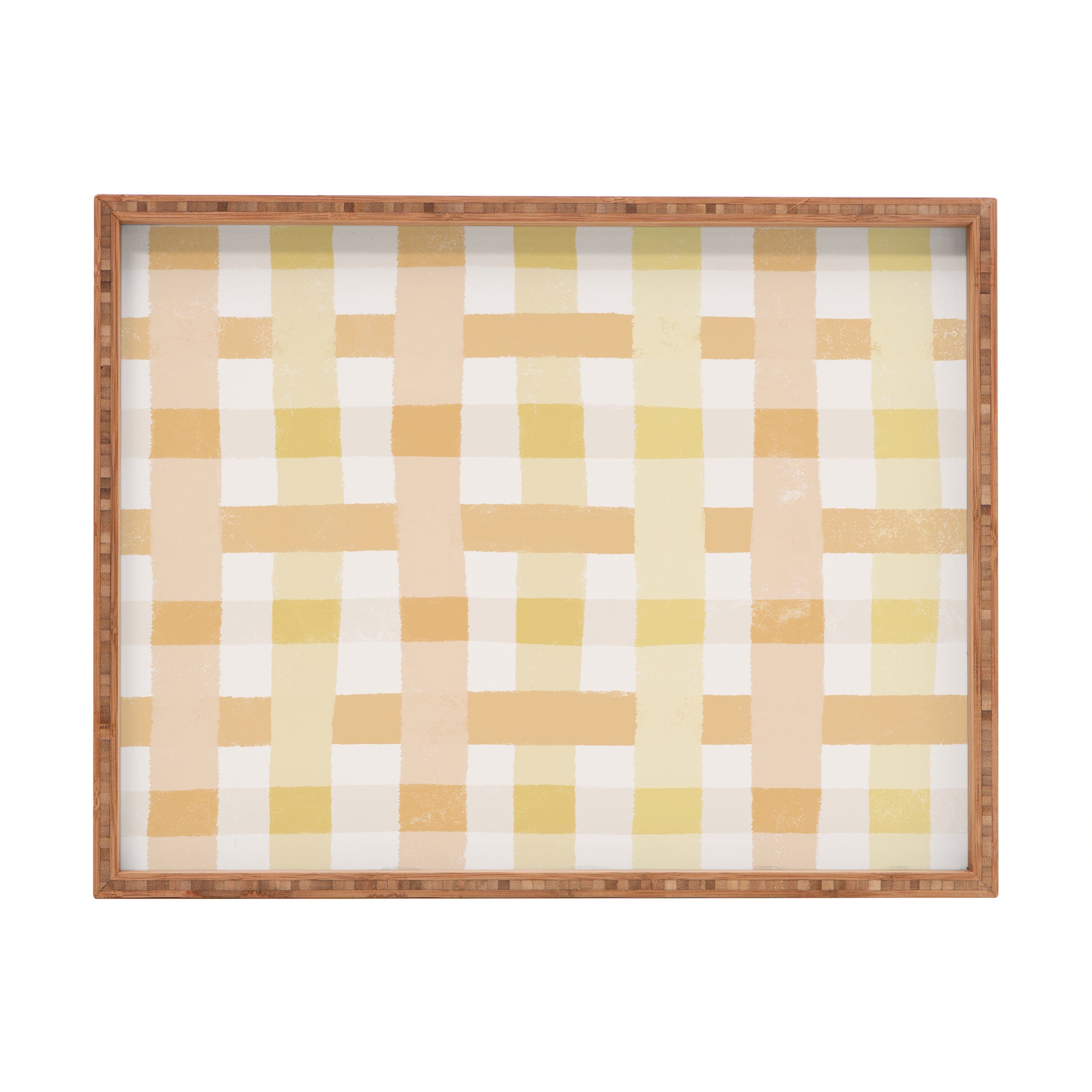 Menina Lisboa Yellow Pink Gingham Rectangular Tray