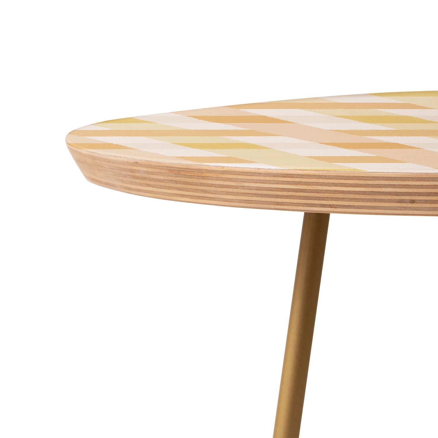 Menina Lisboa Yellow Pink Gingham Round Side Table