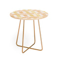 Menina Lisboa Yellow Pink Gingham Round Side Table