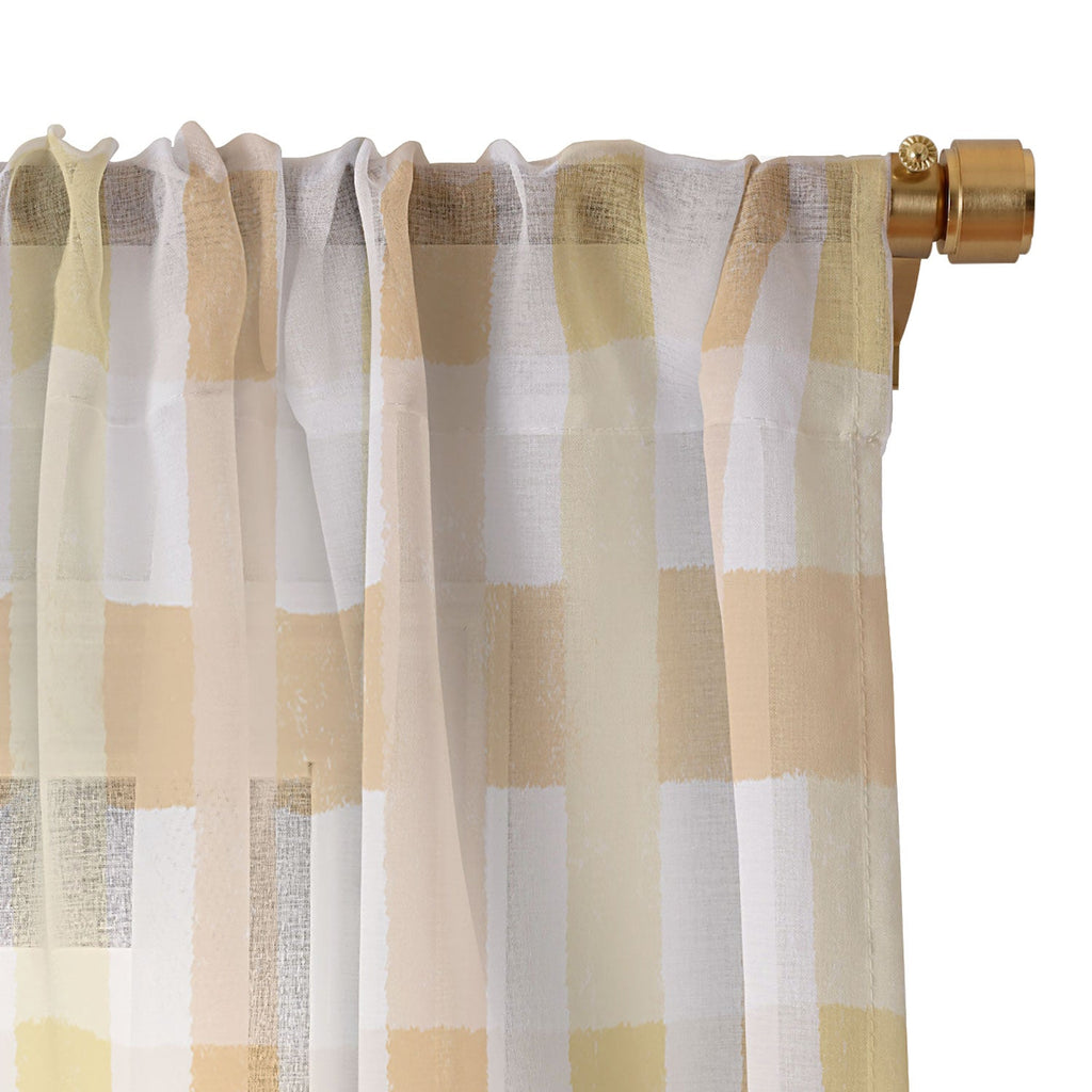 Menina Lisboa Yellow Pink Gingham Sheer Non Repeat