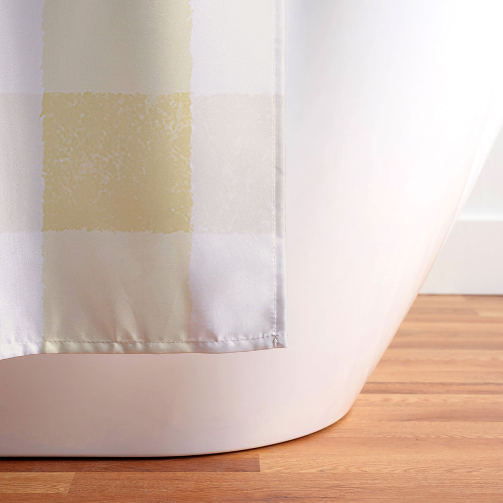 Menina Lisboa Yellow Pink Gingham Shower Curtain