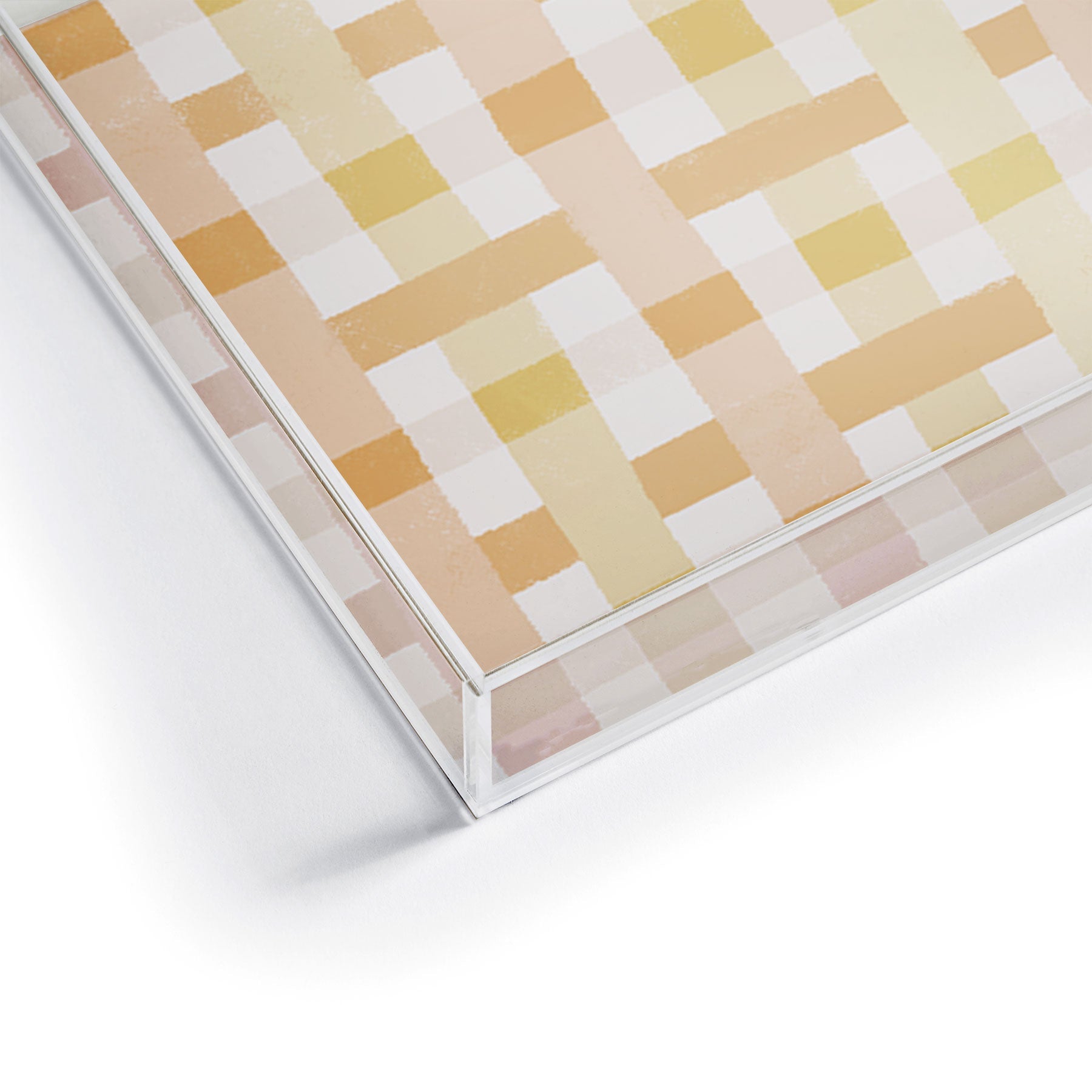Menina Lisboa Yellow Pink Gingham Acrylic Tray