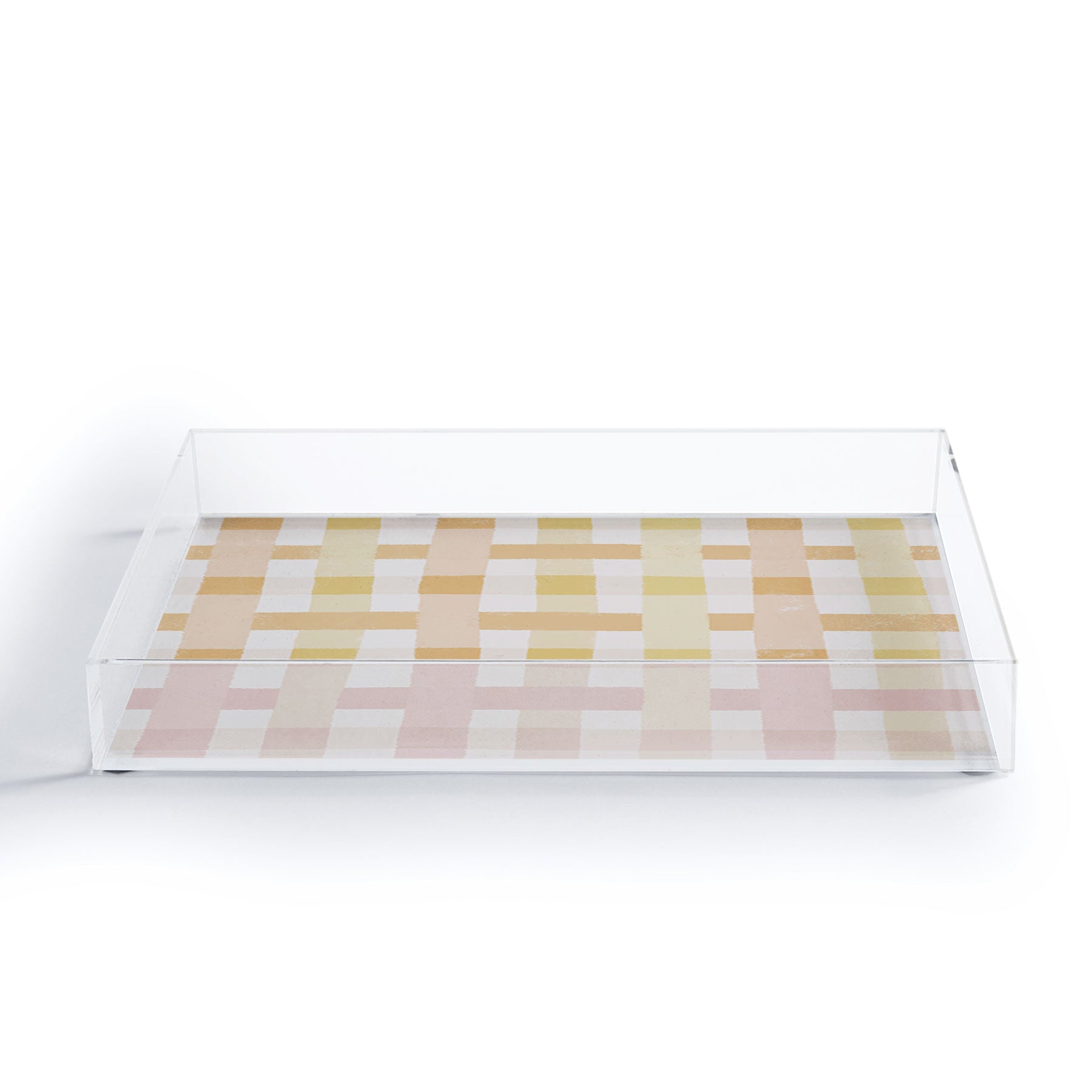 Menina Lisboa Yellow Pink Gingham Acrylic Tray