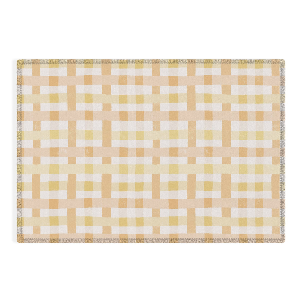 Menina Lisboa Yellow Pink Gingham Outdoor Rug