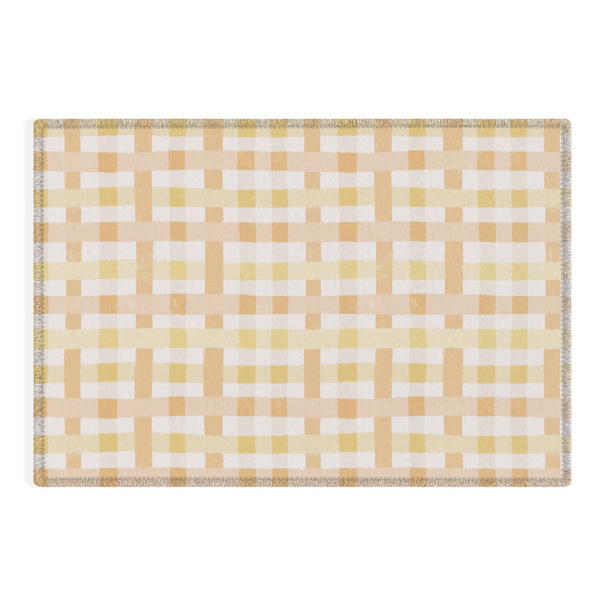 Menina Lisboa Yellow Pink Gingham Outdoor Rug