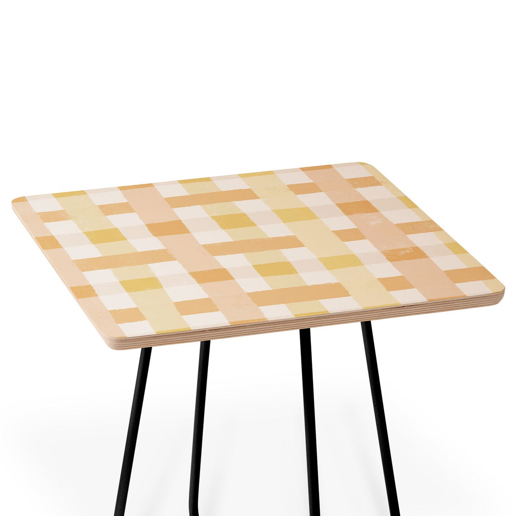 Menina Lisboa Yellow Pink Gingham Side Table