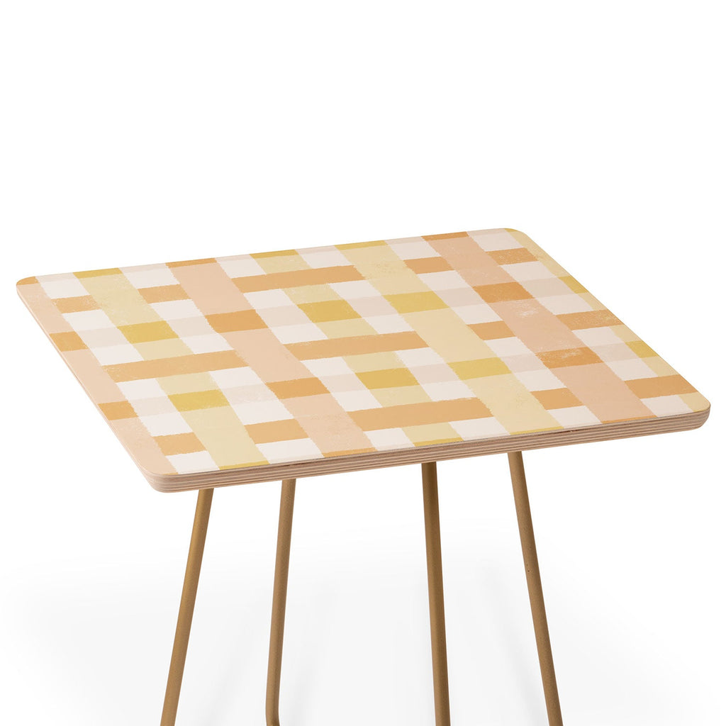 Menina Lisboa Yellow Pink Gingham Side Table