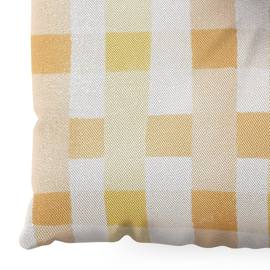 Menina Lisboa Yellow Pink Gingham Floor Pillow Square