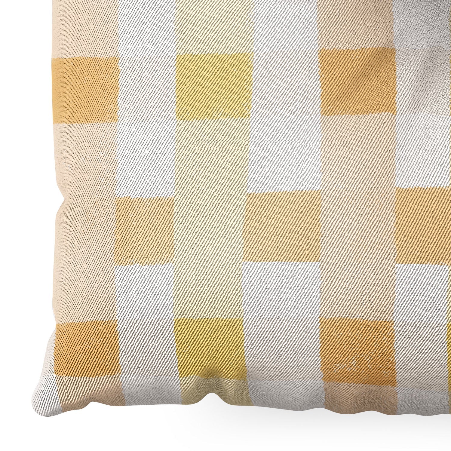 Menina Lisboa Yellow Pink Gingham Floor Pillow Square