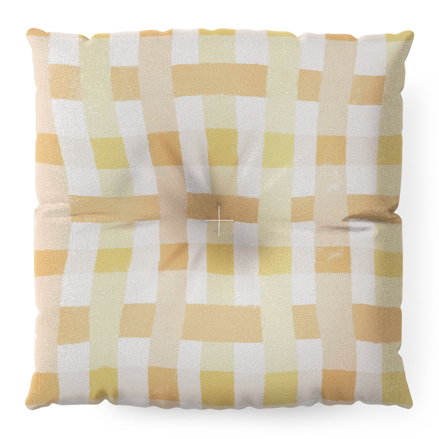 Menina Lisboa Yellow Pink Gingham Floor Pillow Square