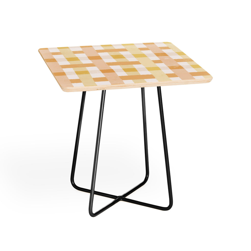 Menina Lisboa Yellow Pink Gingham Side Table
