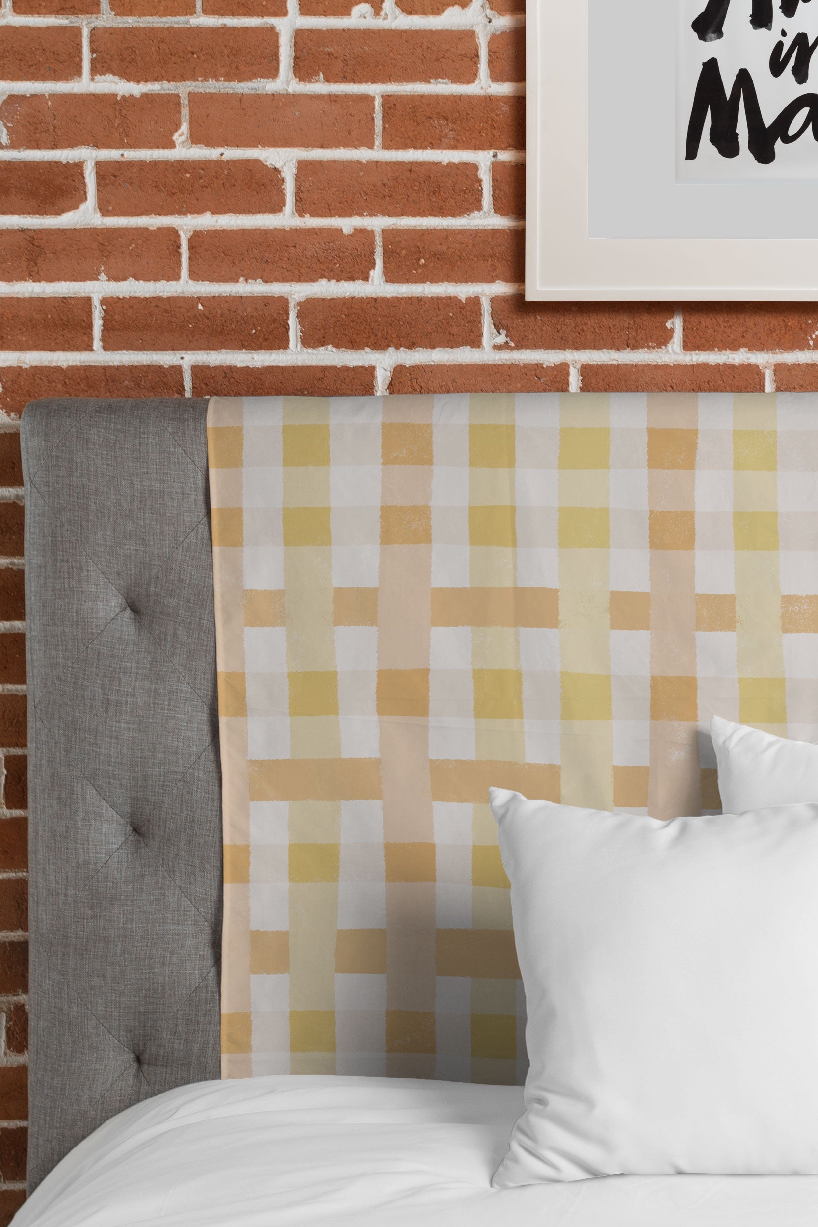 Menina Lisboa Yellow Pink Gingham Tapestry