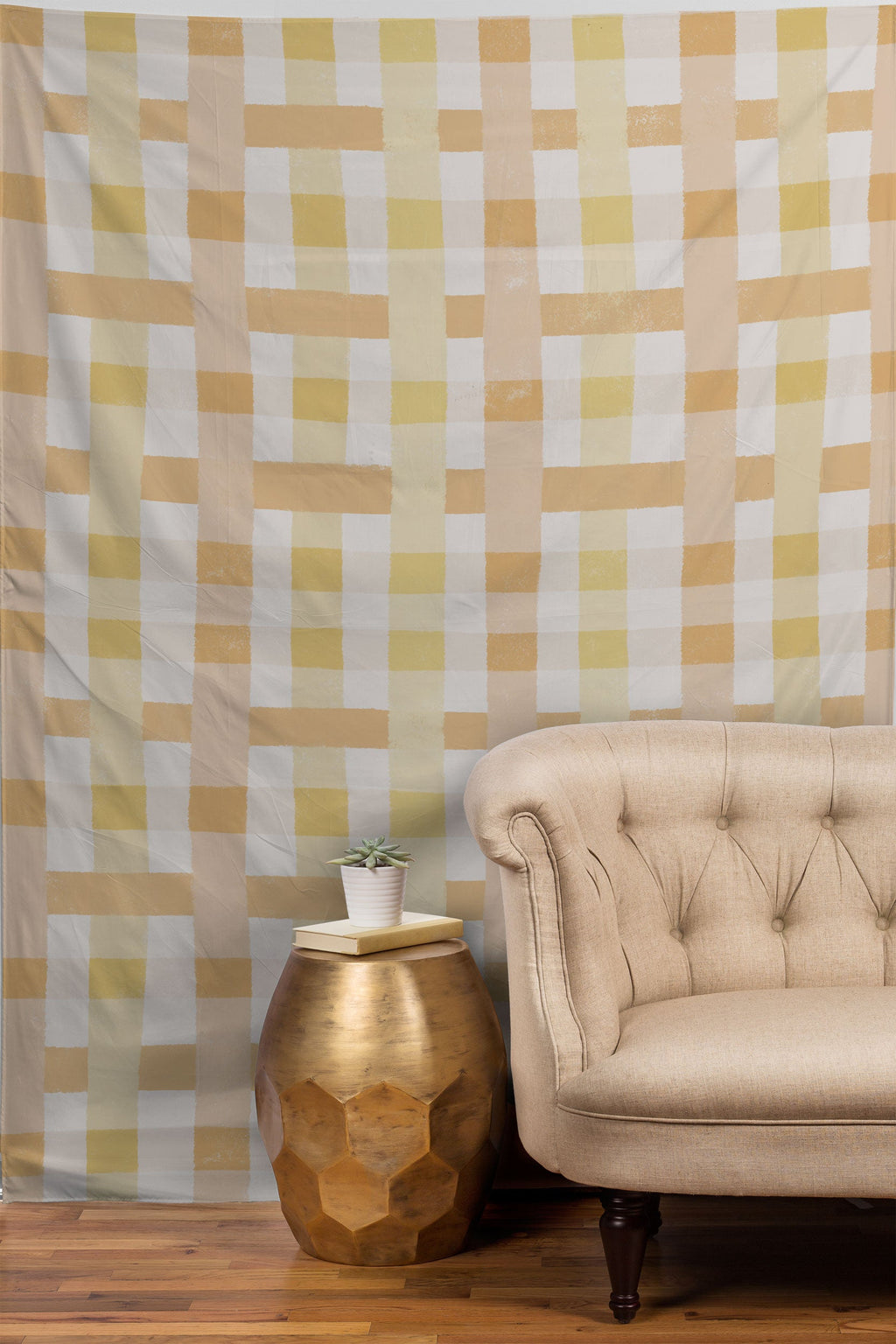Menina Lisboa Yellow Pink Gingham Tapestry