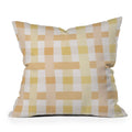 Menina Lisboa Yellow Pink Gingham Outdoor Throw Pillow