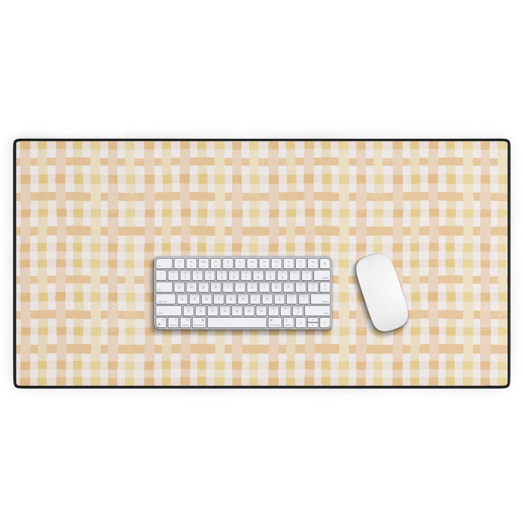 Menina Lisboa Yellow Pink Gingham Desk Mat