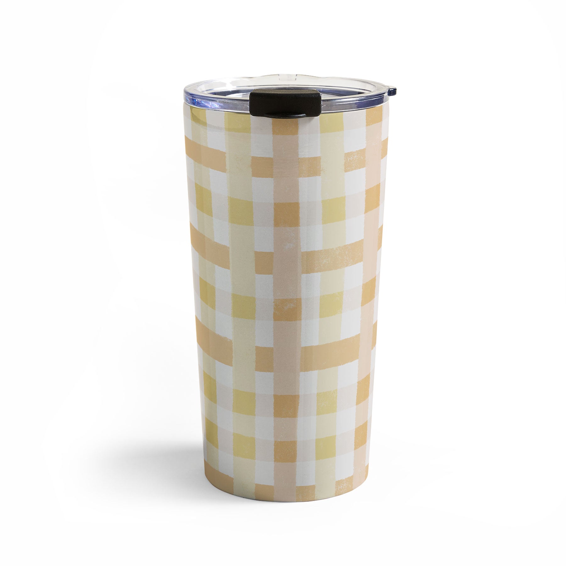 Menina Lisboa Yellow Pink Gingham Travel Mug