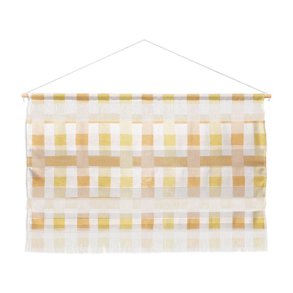 Menina Lisboa Yellow Pink Gingham Wall Hanging Landscape