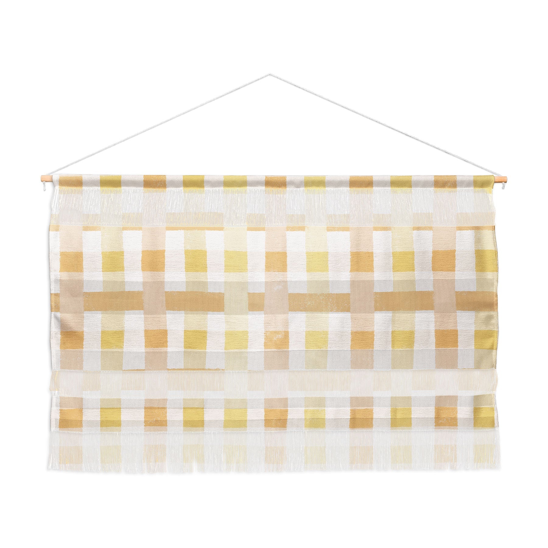 Menina Lisboa Yellow Pink Gingham Wall Hanging Landscape