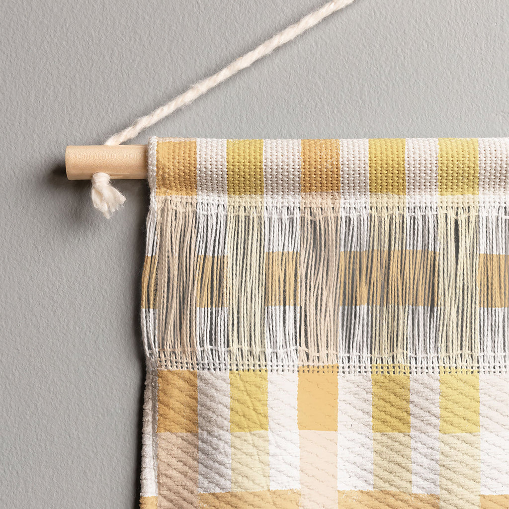 Menina Lisboa Yellow Pink Gingham Wall Hanging Landscape