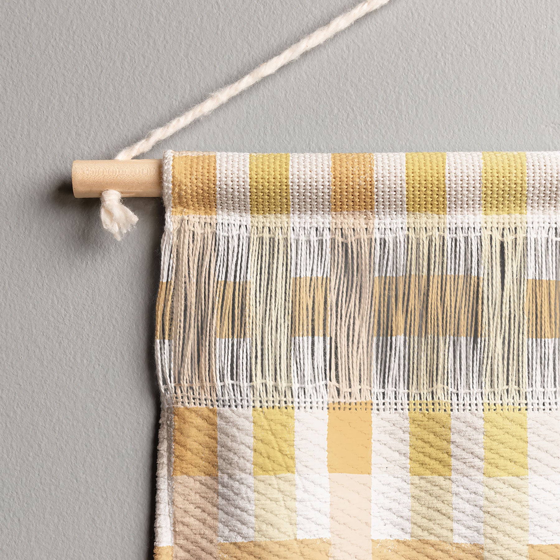 Menina Lisboa Yellow Pink Gingham Wall Hanging Landscape