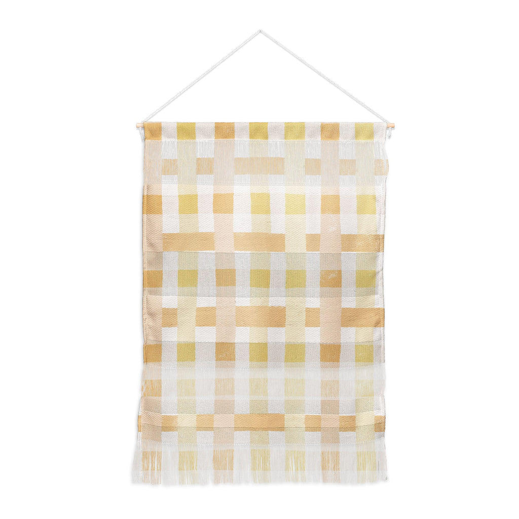 Menina Lisboa Yellow Pink Gingham Wall Hanging Portrait