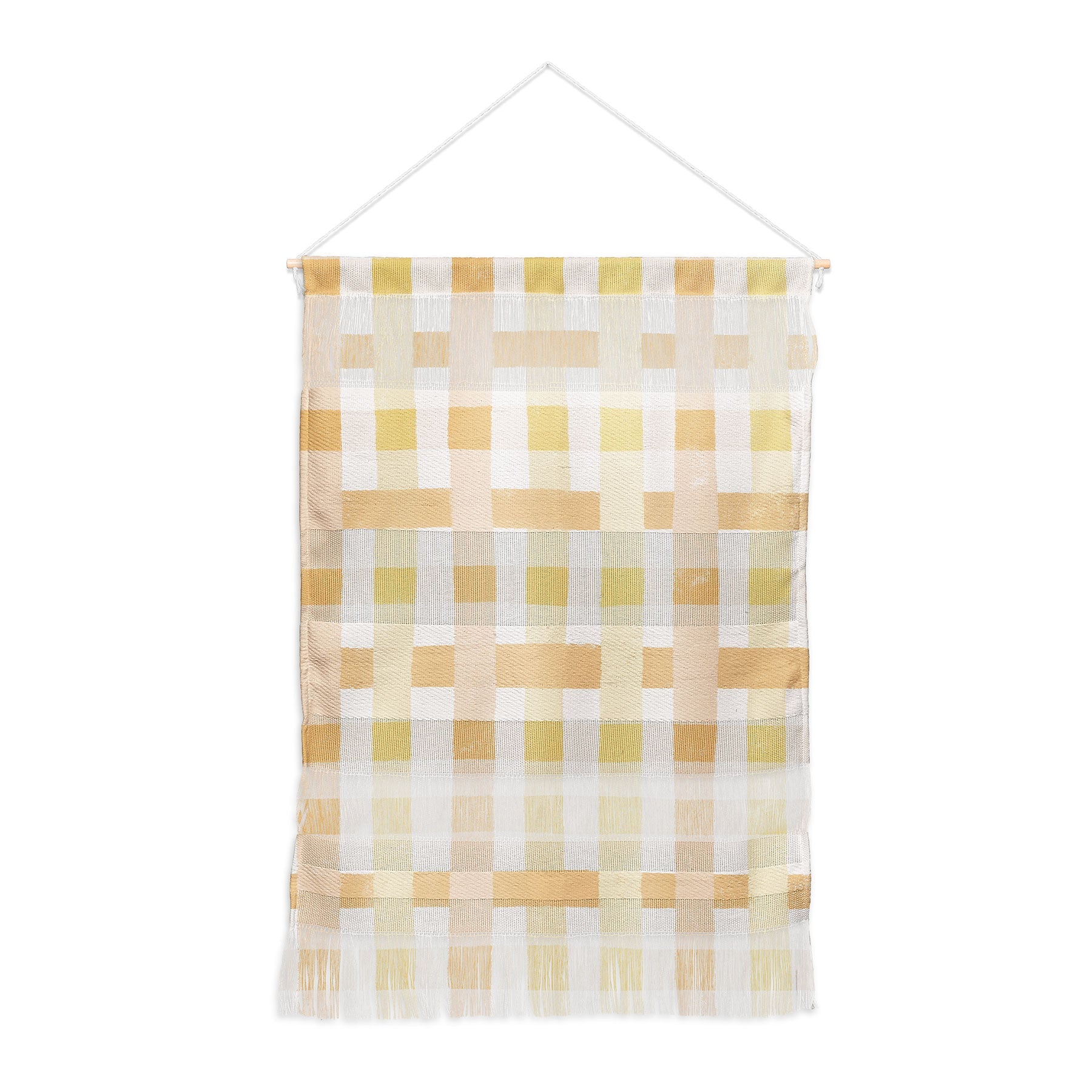Menina Lisboa Yellow Pink Gingham Wall Hanging Portrait