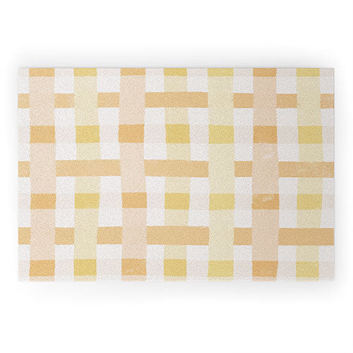 Menina Lisboa Yellow Pink Gingham Welcome Mat