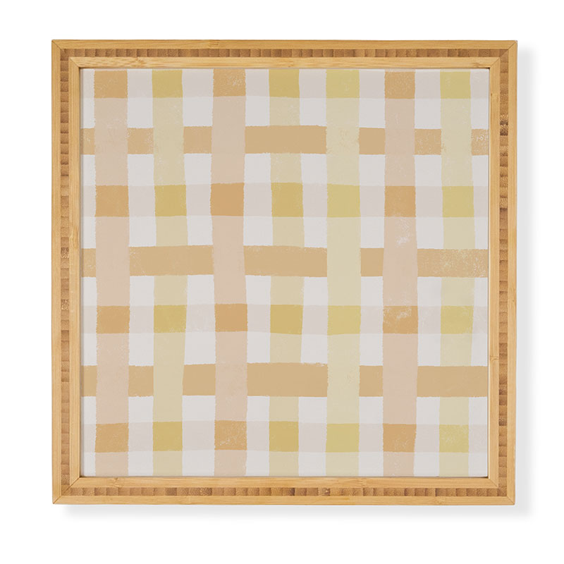 Menina Lisboa Yellow Pink Gingham Framed Wall Art