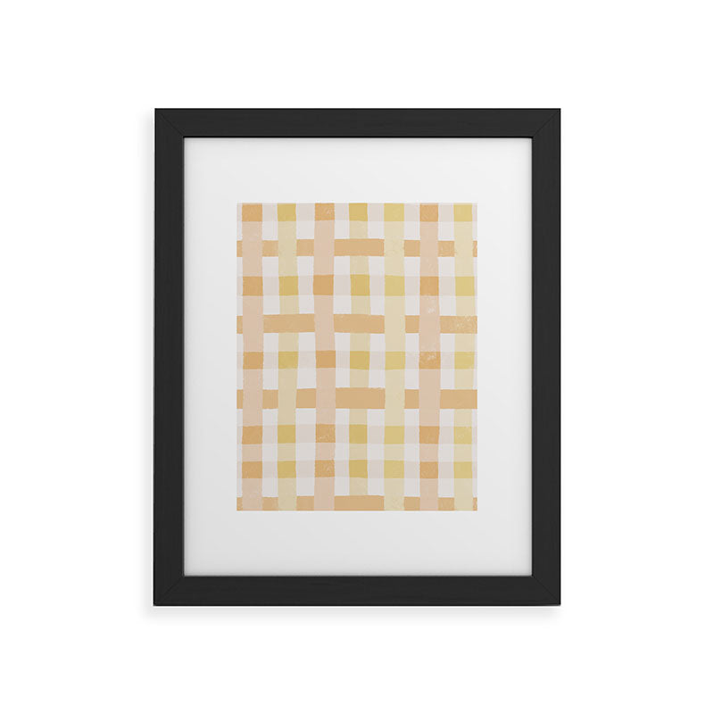 Menina Lisboa Yellow Pink Gingham Framed Art Print