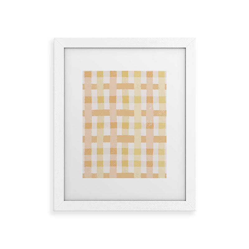 Menina Lisboa Yellow Pink Gingham Framed Art Print