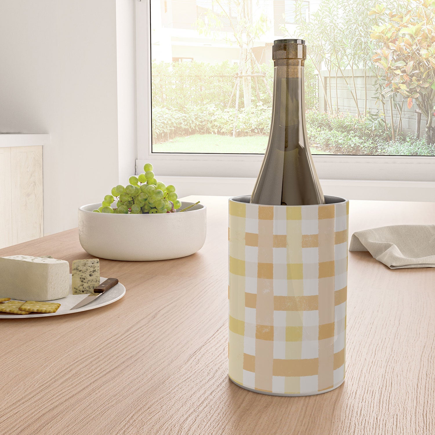 Menina Lisboa Yellow Pink Gingham Wine Chiller