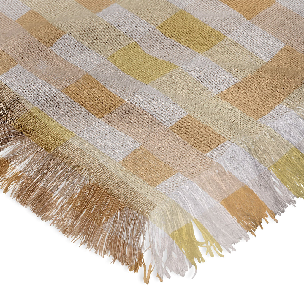 Menina Lisboa Yellow Pink Gingham Throw Blanket
