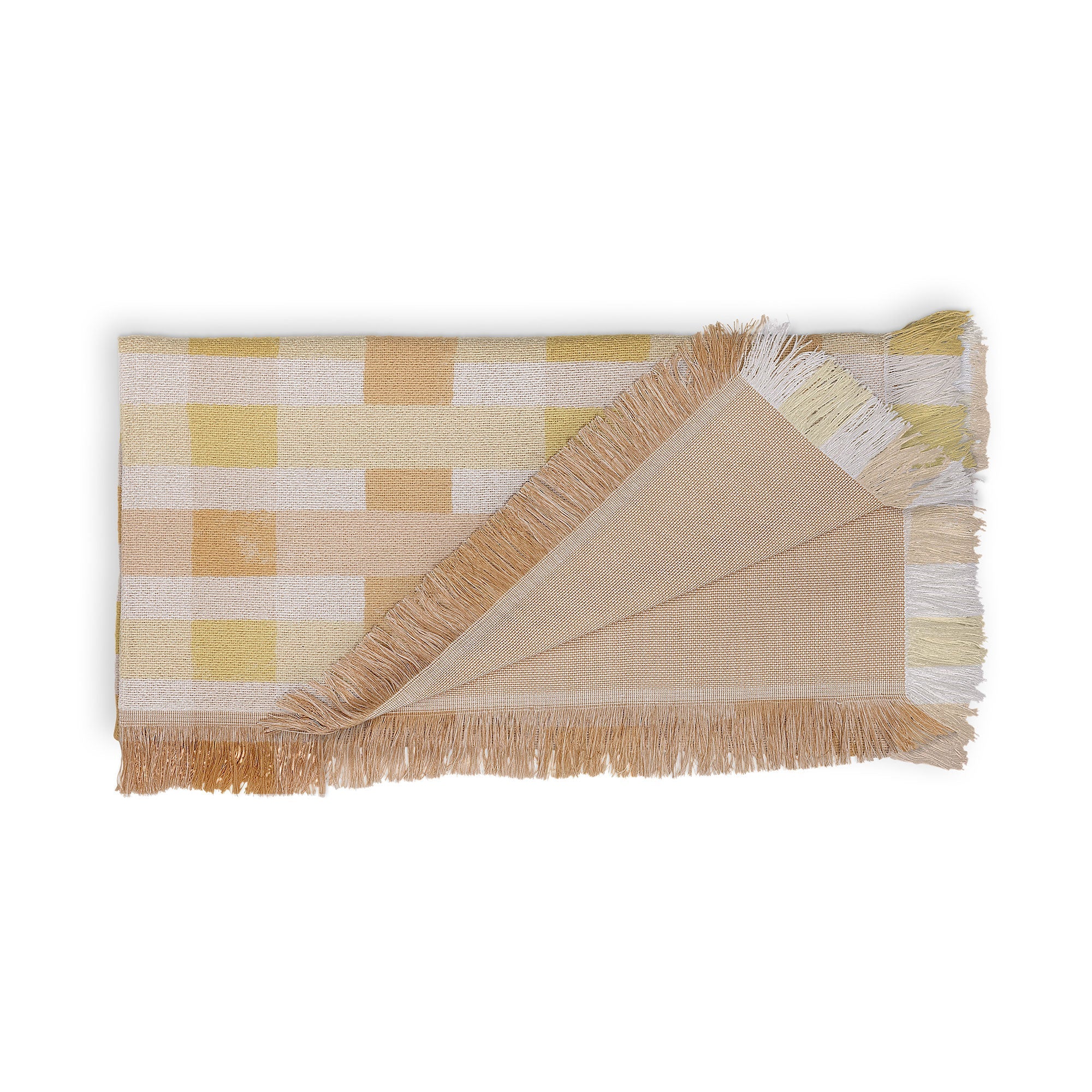 Menina Lisboa Yellow Pink Gingham Throw Blanket