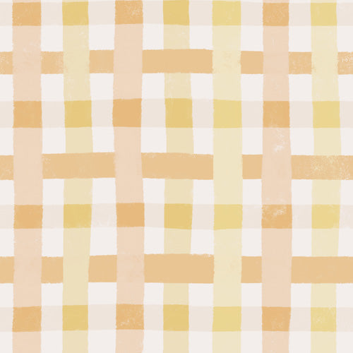 Menina Lisboa Yellow Pink Gingham Shower Curtain