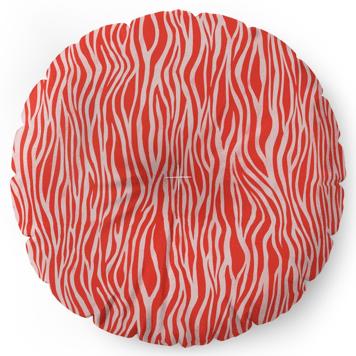 Avenie BR Red Zebra Stripe Floor Pillow Round