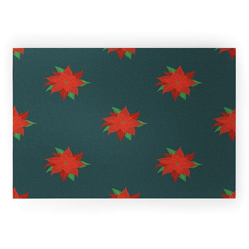 Design by Spark Poinsettia Florals Welcome Mat