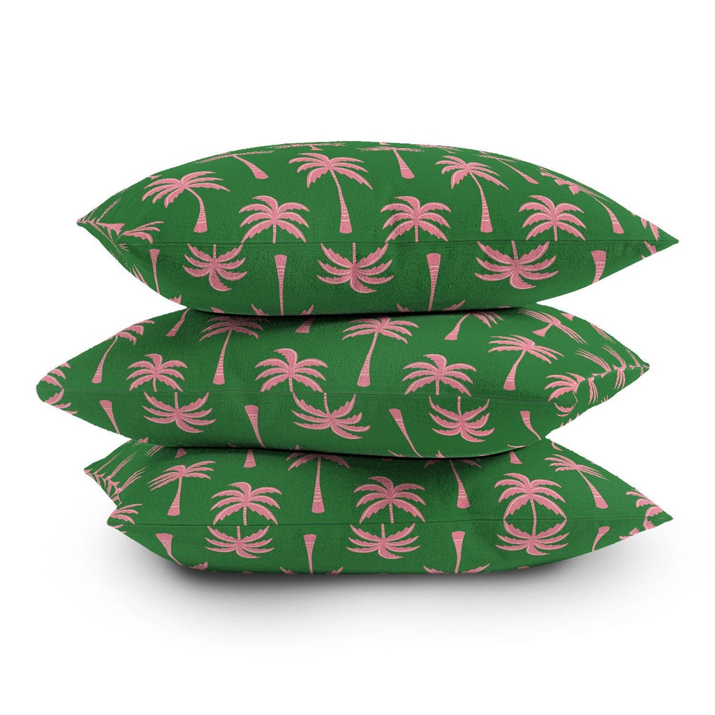 Design by Spark Pink Palm Tree Oasis Throw Pillow