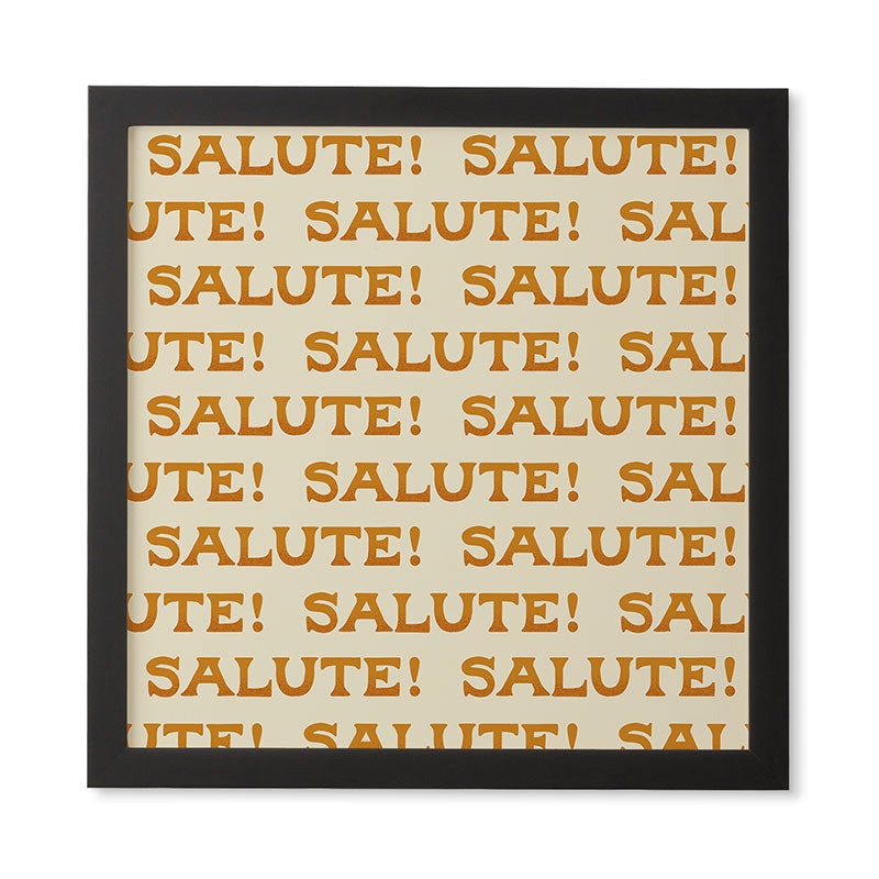 Jessica Molina Salute Gold Pattern on Cream Framed Wall Art