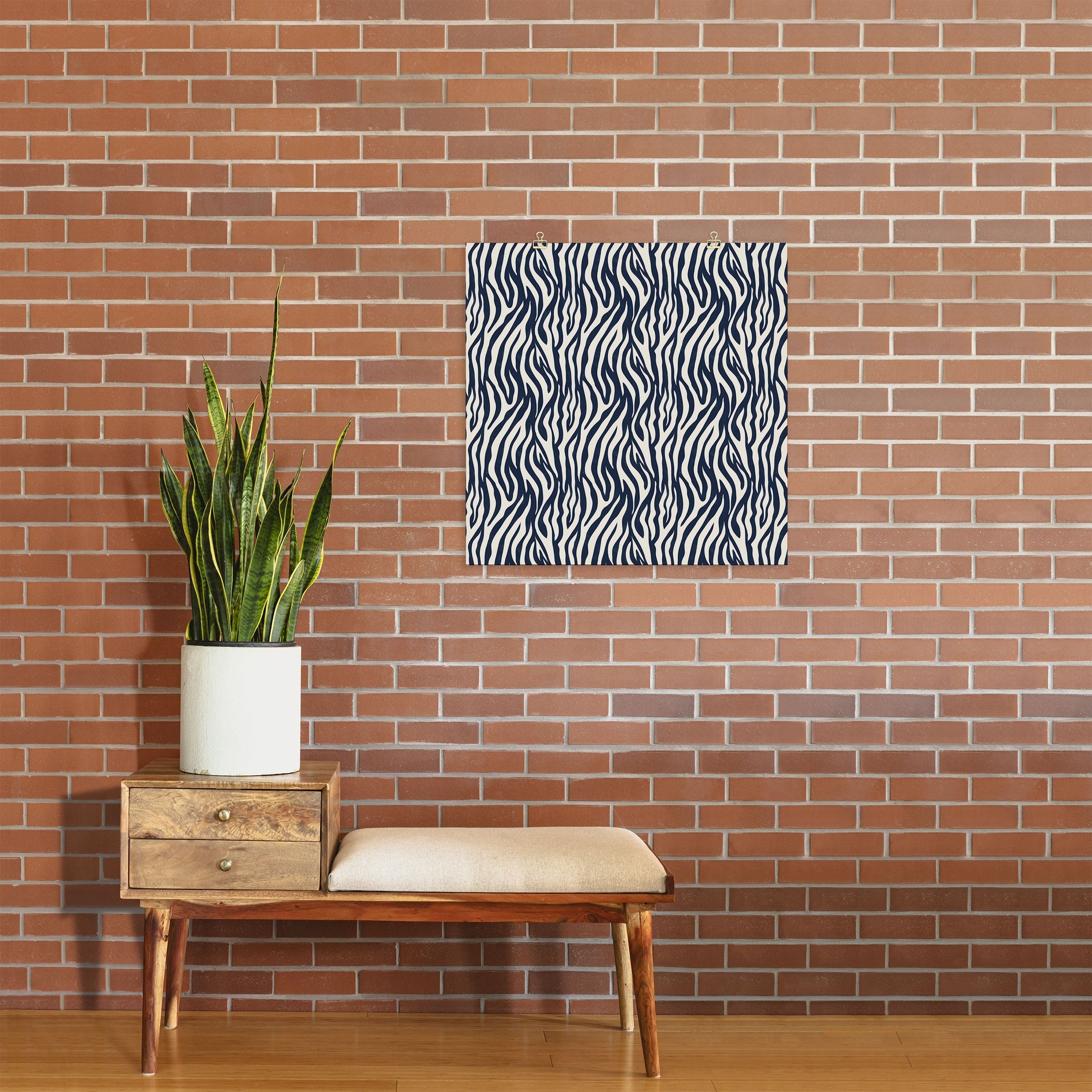 Avenie BR Navy Tiger Stripes Art Print