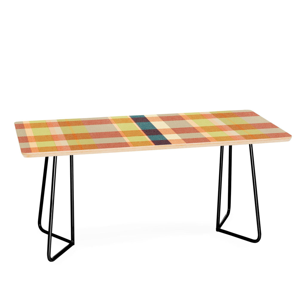 Marta Barragan Camarasa Retro Picnic Plaid Warm Tones Coffee Table